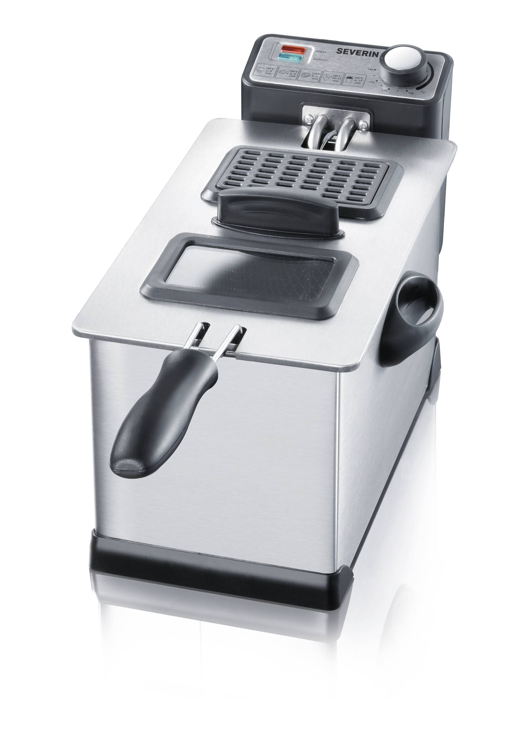 Фритюрниця Severin FR 2431, 3 л, 2000 Вт, захист від перегріву, нержавіюча сталь (матова)