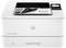 Biały drukarka laserowa z dokumentem częściowo wystającym z górnej szuflady. Model 'LaserJet Pro 4002dn'.