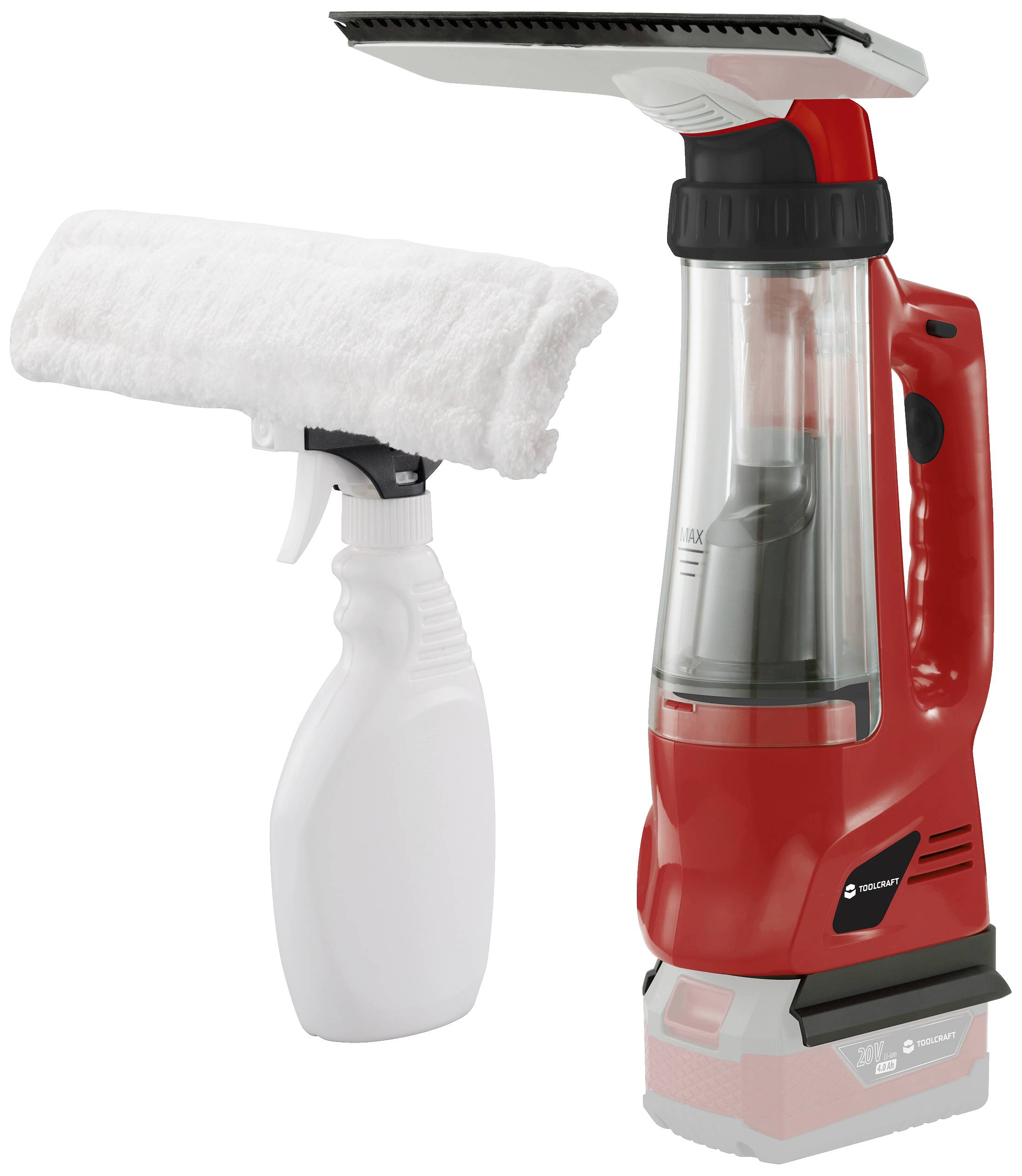 Засіб для миття вікон TOOLCRAFT CWC-L0120 / TAWB-200 Чорний, Червоний