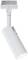 Biały cylindryczny reflektor LED do systemów szynowych, ustawiony pionowo. Idealny do precyzyjnego oświetlenia wnętrz.