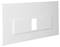 Prostokątna biała pokrywa z centralnym wycięciem pośrodku. Używana do celów instalacyjnych lub osłonowych.