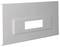 Biała prostokątna płyta z prostokątnym wycięciem pośrodku. Odpowiednia do instalacji lub zastosowań mechanicznych.