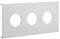 Biała, prostokątna płyta z trzema otworami w kształcie kół.