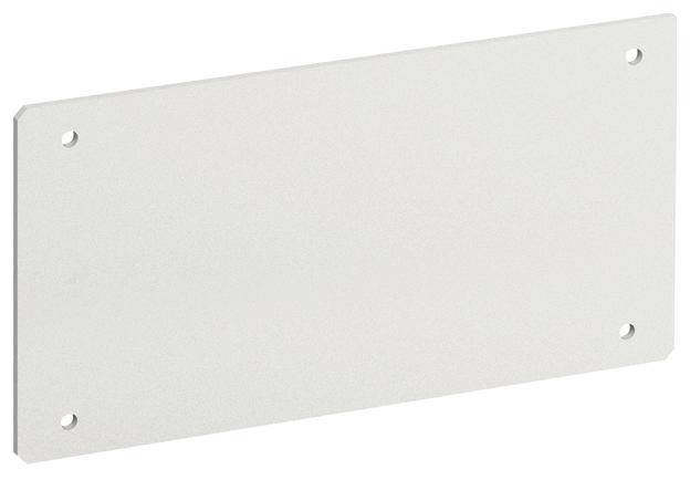 Prostokątna płyta metalowa z czterema otworami w narożnikach.