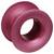 Różowy cylinder o szerokich, wypukłych krawędziach z centralną pustą przestrzenią, przypominający szeroki pierścień lub tunel.