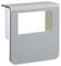 Szary element z tworzywa sztucznego o prostokątnym otworze i zaokrąglonych krawędziach, stosowany w instalacjach elektrycznych.