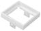 Biały, kwadratowy ramka z tworzywa sztucznego z wewnętrznymi zatrzaskami, prawdopodobnie służąca jako element mocujący do urządzenia technicznego lub elektrycznego.