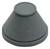 Szary gumowy odbojnik w kształcie stożka z płaską górną powierzchnią i szeroką podstawą, typowy osprzęt meblowy chroniący podłogi.