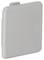 Szara, prostokątna osłona z tworzywa sztucznego z zaokrąglonymi narożnikami i małym występem przy górnej krawędzi.