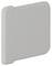 Szary, kwadratowy element z tworzywa sztucznego, prawdopodobnie część obudowy lub pokrywa, o gładkiej powierzchni.