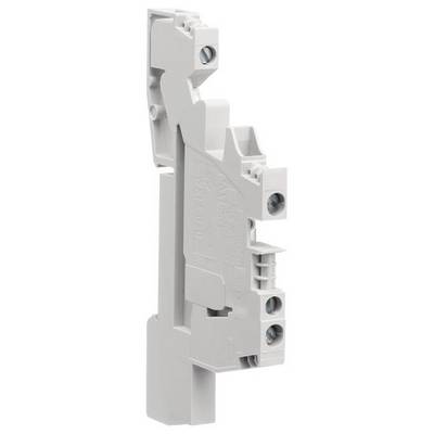 Szary adapter elektryczny do urządzeń rozdzielczych z mocowaniem śrubowym, w układzie pionowym. Idealny do instalacji przyłączeniowych.