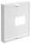 Biały plastikowy frame z prostokątnym wycięciem pośrodku, prawdopodobnie przeznaczony do montażu urządzeń elektronicznych na ścianie.