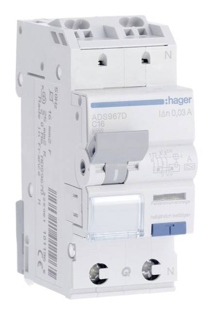 'Wyłącznik zabezpieczający z niebieskim wskaźnikiem i logo producenta, przeznaczony do ochrony obwodów elektrycznych oraz zapobiegania przeciążeniom.'