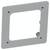 Szary, kwadratowy plastikowy ramka, prawdopodobnie do gniazdka lub włącznika, z zaokrąglonymi narożnikami i czterema otworami na wkręty.