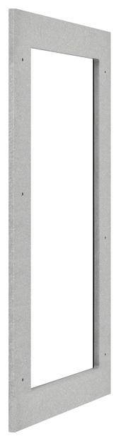 Szary, prostokątny metalowy uchwyt z sześcioma wstępnie wywierczonymi otworami, odpowiedni do mocowania na ścianie lub innych płaskich powierzchniach.