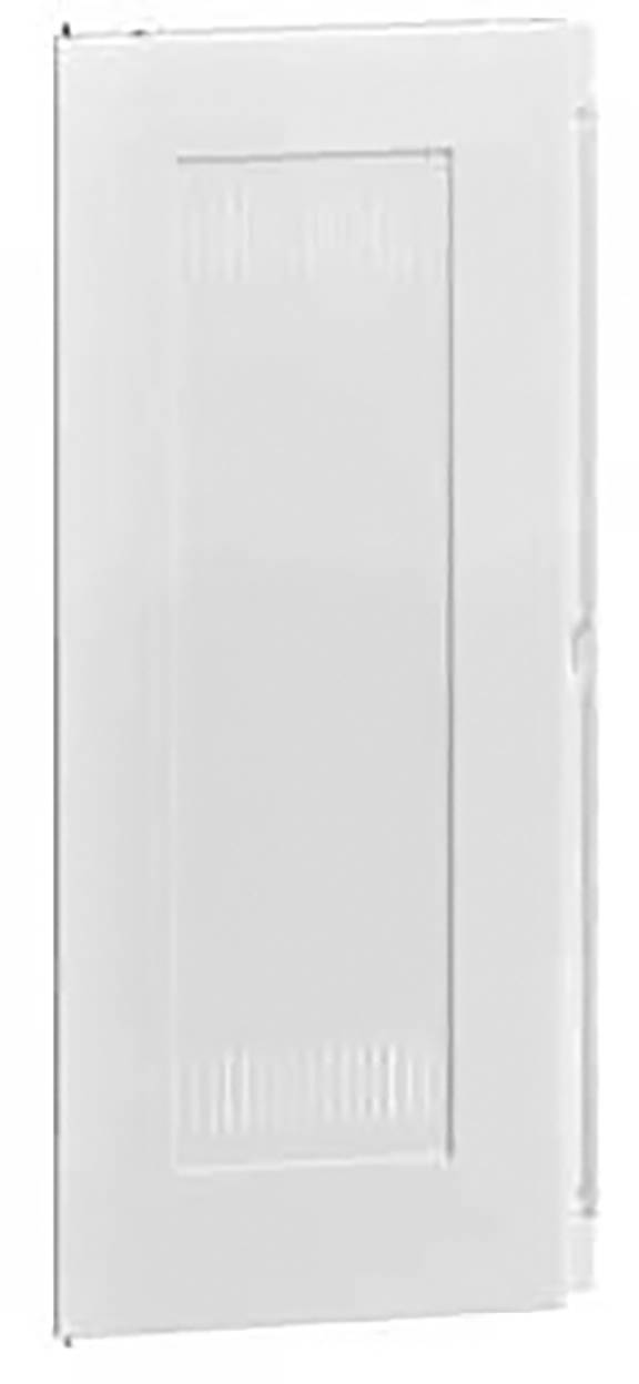 Prostokątna, biała kratka wentylacyjna z umieszczonym centralnie wkładem o drobnej siatce.