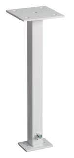 Metalowy słup podporowy o prostokątnej podstawie i wierzchołku, odpowiedni do mocowania lub stabilizacji obiektów.