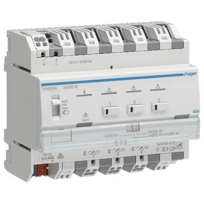 Elektryczne urządzenie łączeniowe z wieloma przełącznikami i możliwościami podłączenia, odpowiednie do sterowania obciążeniem i automatyzacji.