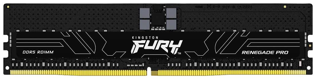 Czarny moduł pamięci RAM Kingston Fury DDR5 z oznaczeniem 'Renegade Pro' w prostokątnej, minimalistycznej stylistyce.