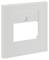 Pojedyncza biała rama z tworzywa sztucznego o kształcie kwadratowym z prostokątnym wycięciem oraz centralnym otworem powyżej.