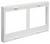 Prostokątna, biała plastikowa rama z dwoma pustymi, jednakowymi otworami. Stosowana w obudowach rozdzielnic lub pokrywach.