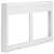 Biały, prostokątny plastikowy stelaż z dwoma dużymi, otwartymi przegrodami. Nadaje się do zakrycia lub zamocowania na ścianie.