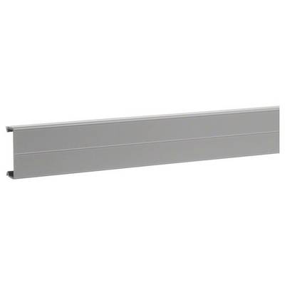 Szare, prostokątne aluminiowe profile z rowkiem przy górnej krawędzi, często stosowane w konstrukcjach ramowych lub montażowych.
