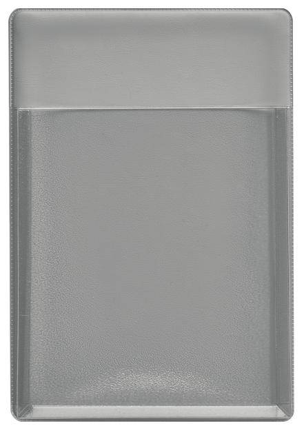 Przezroczysta, pusta torba plastikowa z zaokrąglonymi rogami.