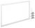 Biały, prostokątny ramka z możliwością zamontowania akcesoriów po prawej stronie. Odpowiednia do instalacji i dopasowania do ścian lub okien.