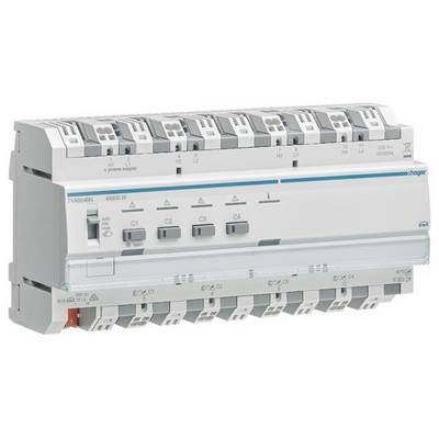 Wielobiegunowy rozdzielacz elektryczny z przełącznikami i oznaczeniami dla różnych obwodów elektrycznych. Odpowiedni do instalacji elektrycznych.