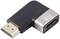Czarny, prostokątny adapter HDMI obsługuje rozdzielczość 8K UHD, z pozłacanym wtykiem i srebrnym zakończeniem obudowy.