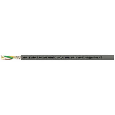 Kabel o otwartej strukturze przewodów z oznaczeniem 'HELUKABEL® Kabel transmisyjny C 4x0,5 mm² (25x0,19) 300 V bezhalogenowy'.