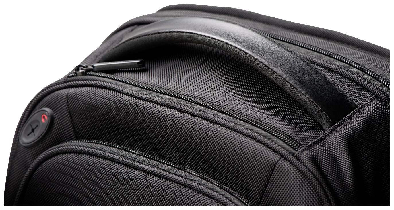 Czarny plecak z wytrzymałym uchwytem i zamkiem błyskawicznym, zbliżenie. Idealny do podróży i codziennego użytku.