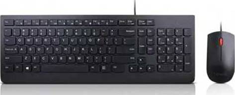 Klawiatura, zestaw myszy Lenovo Essential Wired Combo klawisze multimedialne, Wodoszczelne Portugalski czarny