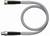 Szary, skręcony kabel z wtyczkami na obu końcach, jeden koniec oznaczony na żółto. Głównie używany do połączeń elektronicznych.