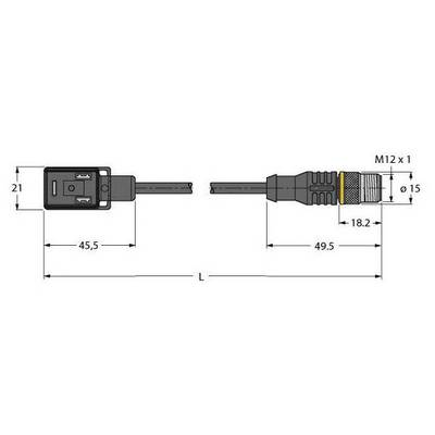 Rysunek techniczny złącza z gwintem M12 (x1), opisany zgodnie ze skalą: całkowita długość 114,5 mm, średnica 15 mm.