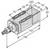 Ilustracja przedstawia cylinder techniczny z wyświetlaczem LED. Wymiary wynoszą 190 mm długości, 67 mm wysokości. Widoczne są boczne przyłącza i szczeliny montażowe.