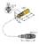 Rysunek techniczny złącza elektrycznego z diodą LED. Wymiary: 6 mm, 5 mm, 28 mm, 31 mm. Gwint: M12 x 1, całkowita długość 48,5 mm.
