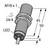 Rysunek techniczny cylindrycznego czujnika. Oznaczony napisami 'M18 x 1', 'LED', '24/4'. Wymiary: 45 mm, 50 mm, 4 mm.