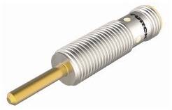 Przedstawiony jest cylindryczny metalowy pręt z żłobkowanym uchwytem, częściowo złoty, z napisem "Furche" z boku.