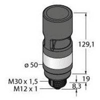 Rysunek techniczny cylindrycznego obiektu z wymiarami: wysokość całkowita 129,1 mm, średnica 50 mm, gwint M30 x 1,5 oraz M12 x 1.