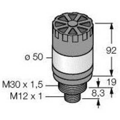 Rysunek techniczny części cylindrycznej z wymiarami: wysokość 92 mm, średnica 50 mm, gwint M30 x 1,5 u dołu, M12 x 1.