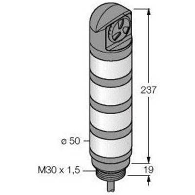 Rysunek cylindrycznego elementu o wielu sekcjach. Wymiary: wysokość 237 mm, średnica 50 mm, gwint M30 x 1,5.