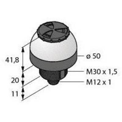 Rysunek techniczny części cylindrycznej z wymiarami: średnica 50 mm, wysokość całkowita 41,8 mm, z gwintem M30x1,5 i M12x1.