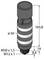 Rysunek techniczny części cylindrycznej o wymiarach: wysokość 165,8 mm, średnica 50 mm; gwint M30 x 1,5 oraz M12 x 1.