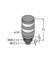 Rysunek techniczny elementu cylindrycznego o następujących wymiarach: średnica 50 mm, wysokość 72 mm, gwint M30 x 1,5, M12 x 1.
