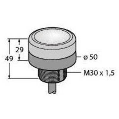 Rysunek techniczny cylindrycznego guzika z wymiarami: średnica 50 mm, wysokość 49 mm, gwint M30 x 1,5.
