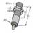 Diagram cylindrycznego czujnika z wyświetlaczem LED. Wymiary: długość 65 mm, średnica M18 x 1. Symbol klucza dynamometrycznego 24/4.