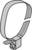 Ilustracja opaski zaciskowej z otwartym końcem, gotowej do zamknięcia.