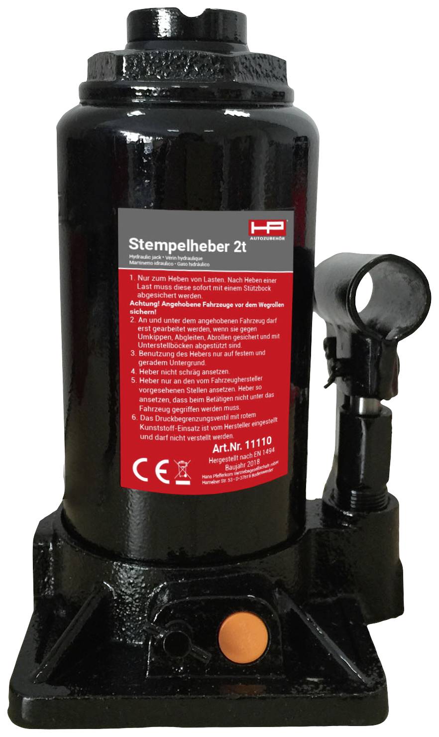Гідравлічний підйомник HP Autozubehör 11110, 2 т, Робоча висота: 158 - 308 мм